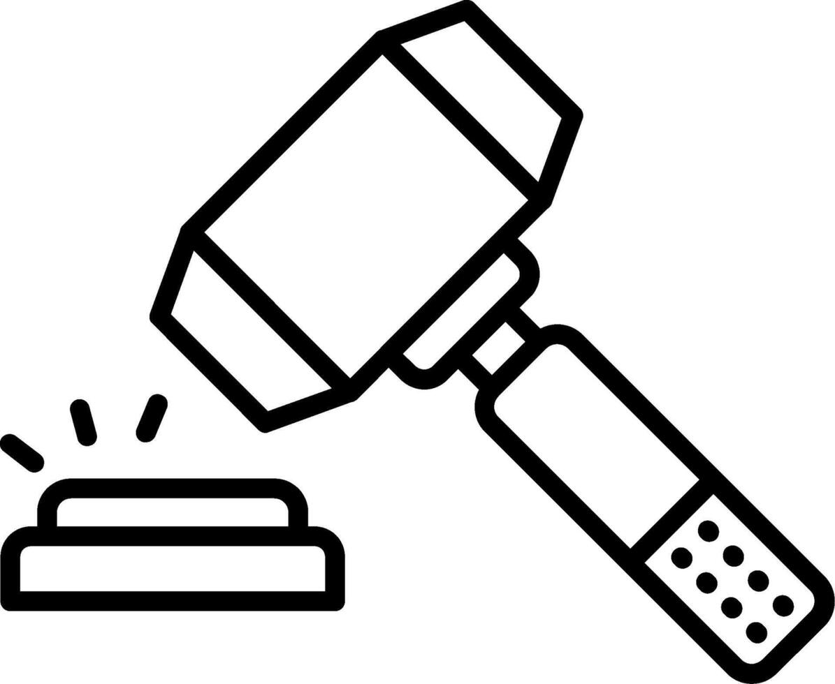 Hammer Line Icon vector