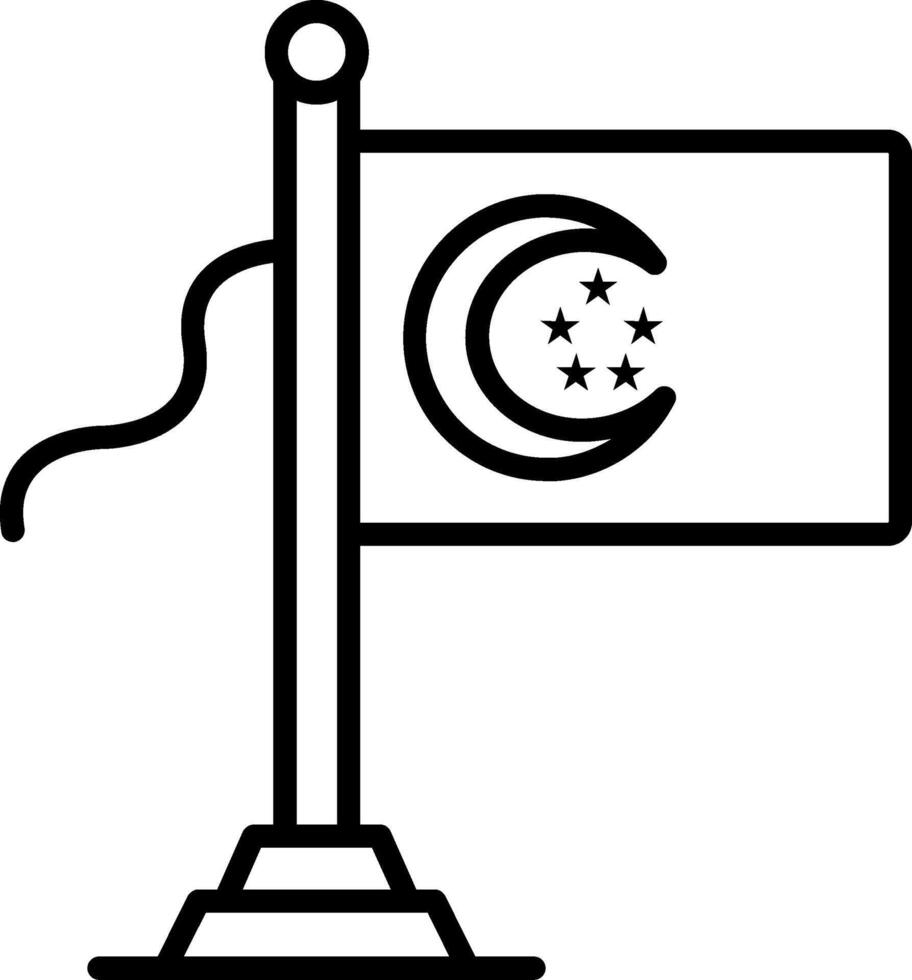 Singapore Flag Line Icon vector