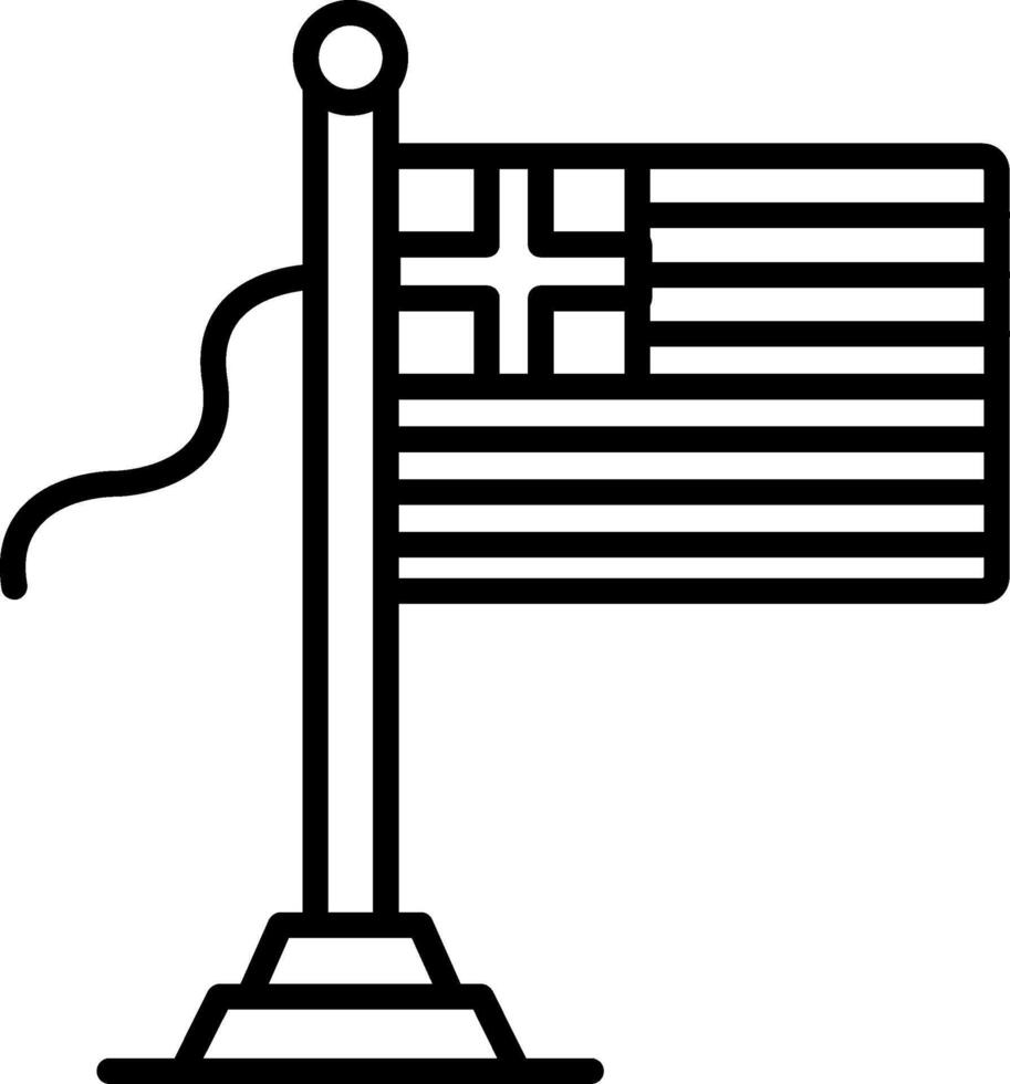 Greece Flag Line Icon vector