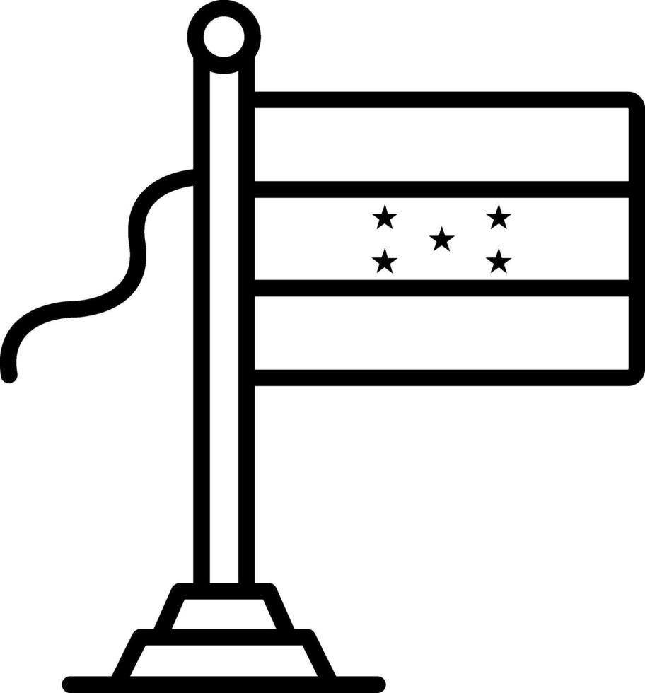 Honduras Flag Line Icon vector
