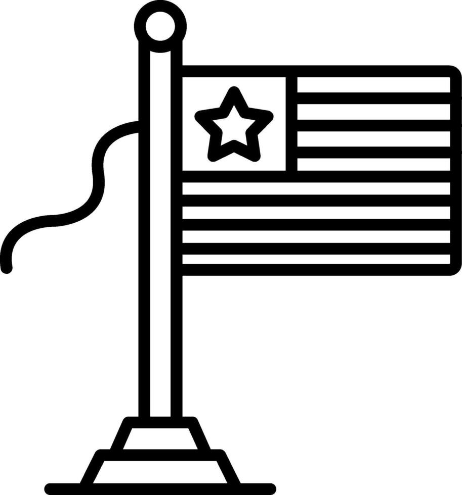 Liberia Flag Line Icon vector