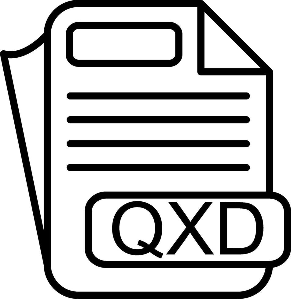 QXD File Format Line Icon vector