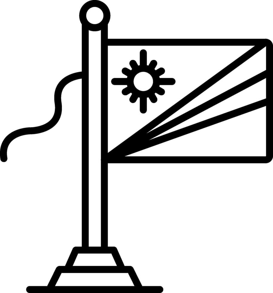 Marshall Island Flag Line Icon vector