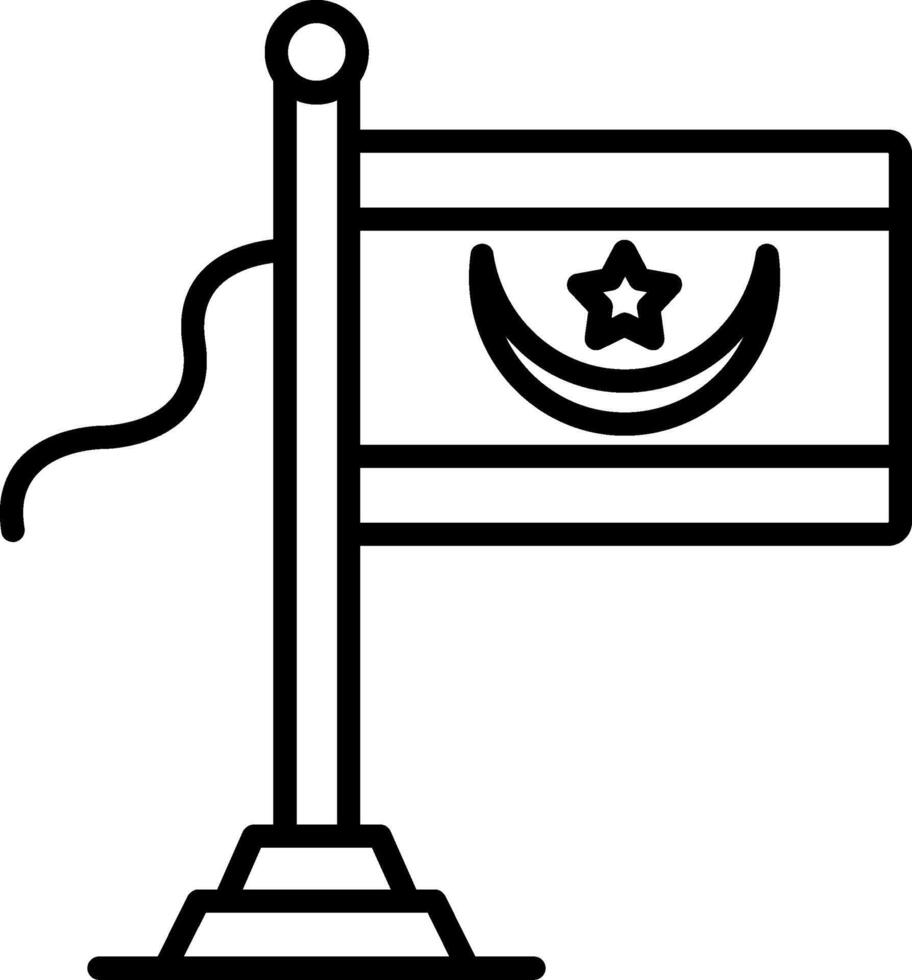 Mauritania Flag Line Icon vector