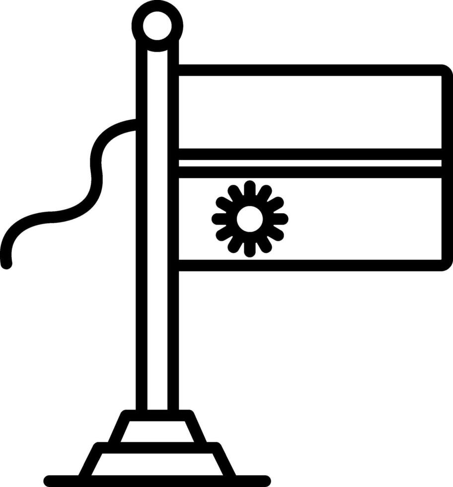 Nauru Flag Line Icon vector