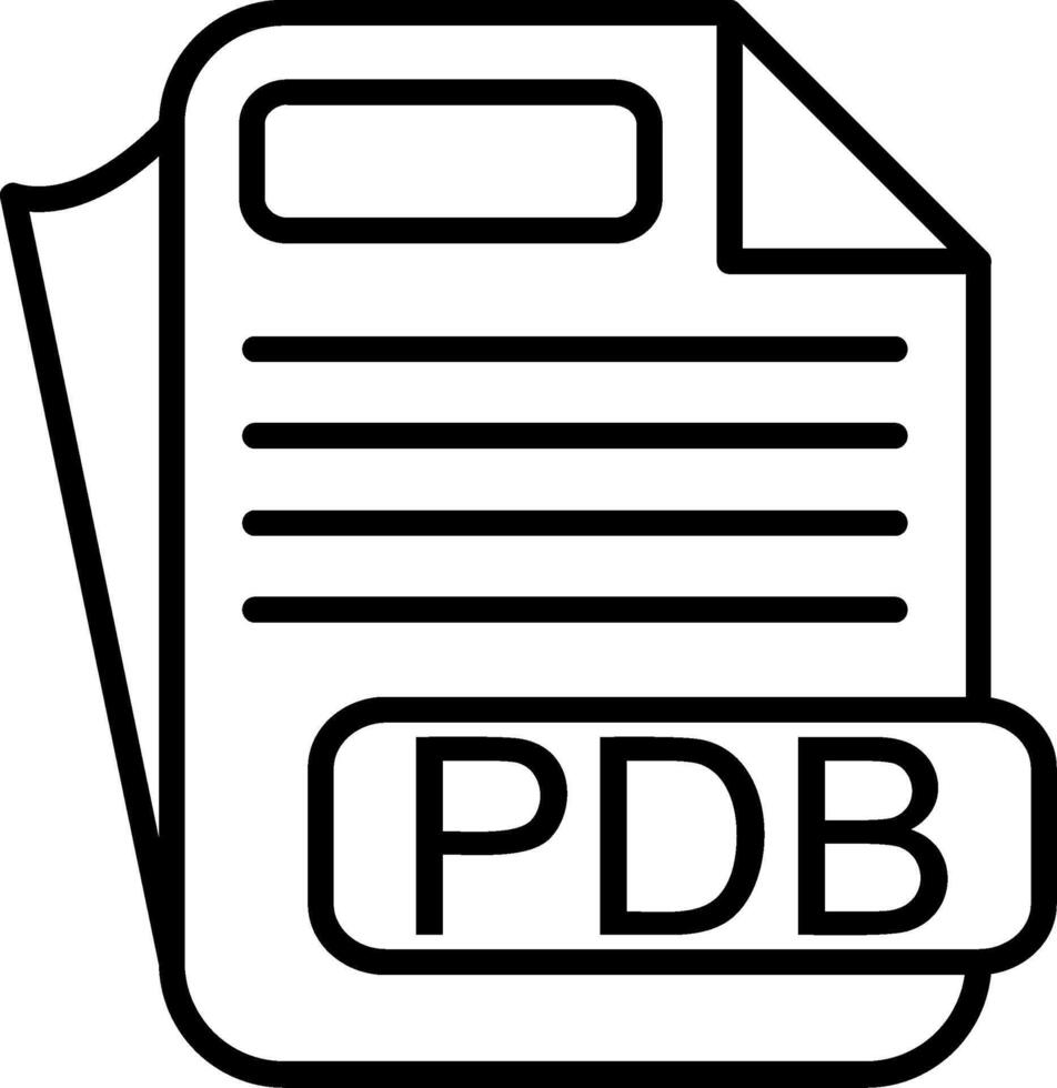 PDB File Format Line Icon vector
