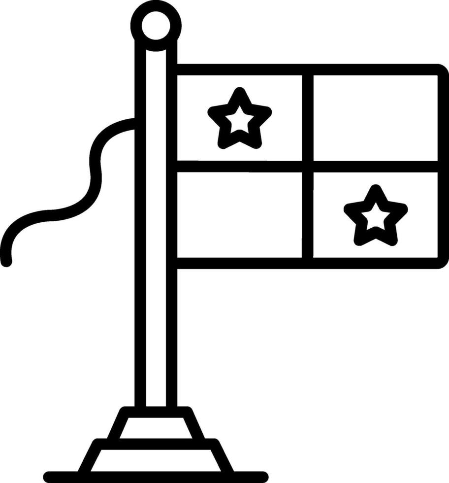 Panama Flag Line Icon vector