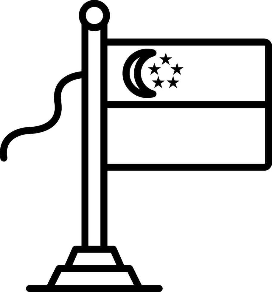 Singapore Flag Line Icon vector