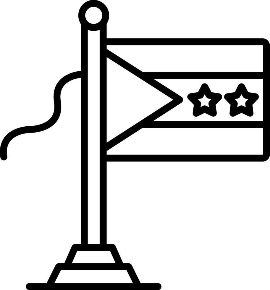 Sao Tome Flag Line Icon vector