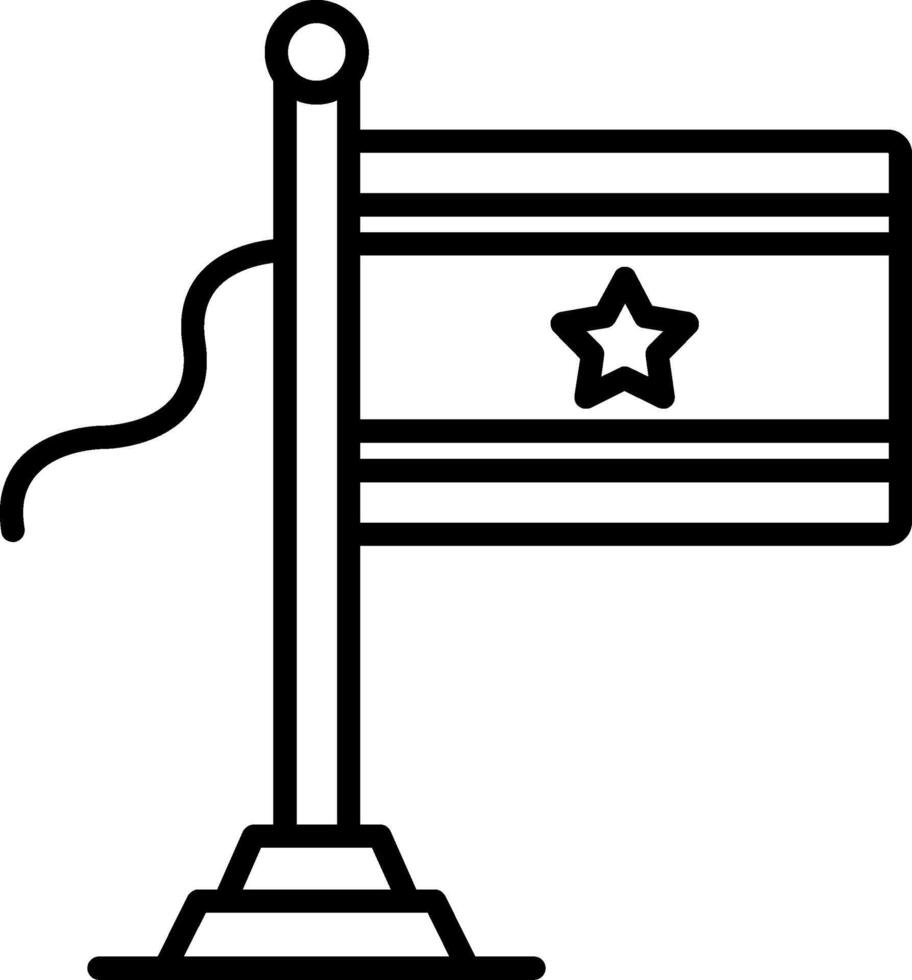 Suriname Flag Line Icon vector
