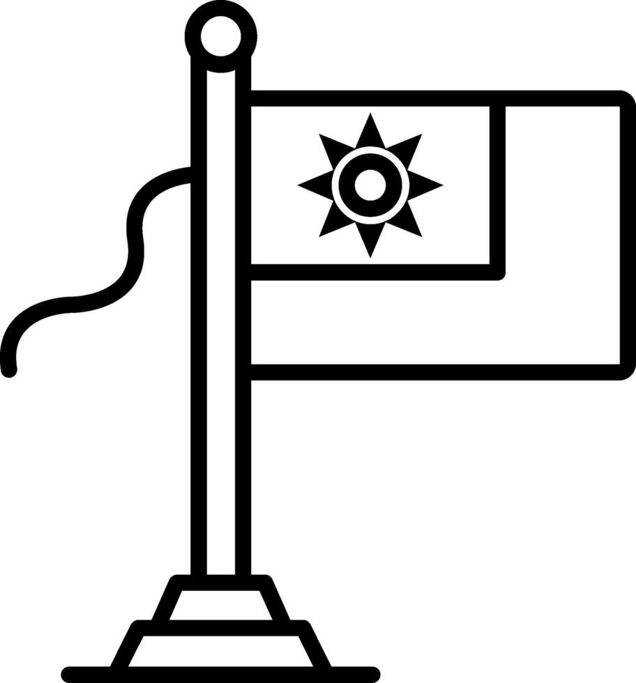 Taiwan Flag Line Icon vector