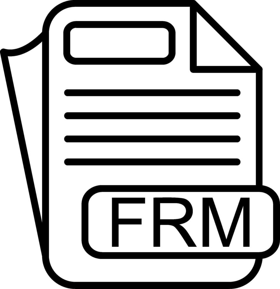 FRM File Format Line Icon vector
