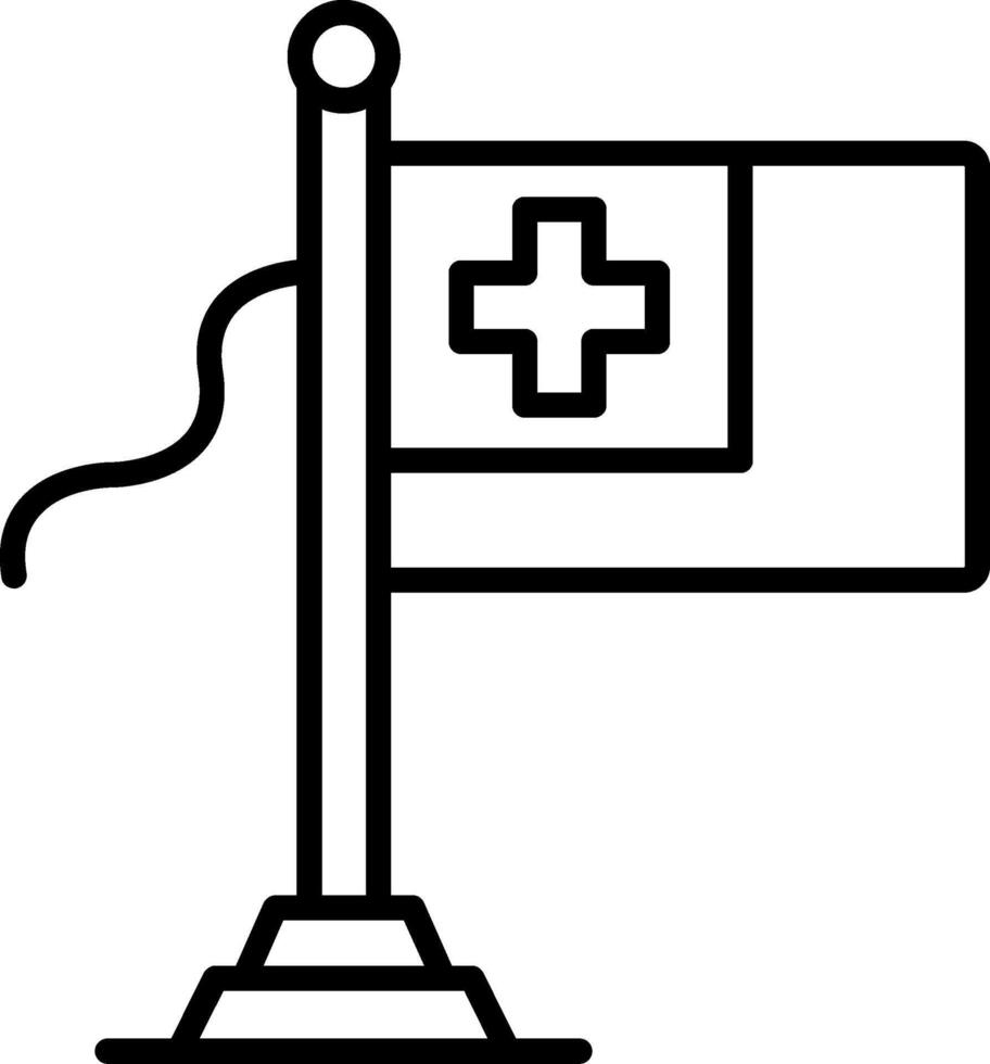 Tonga Flag Line Icon vector