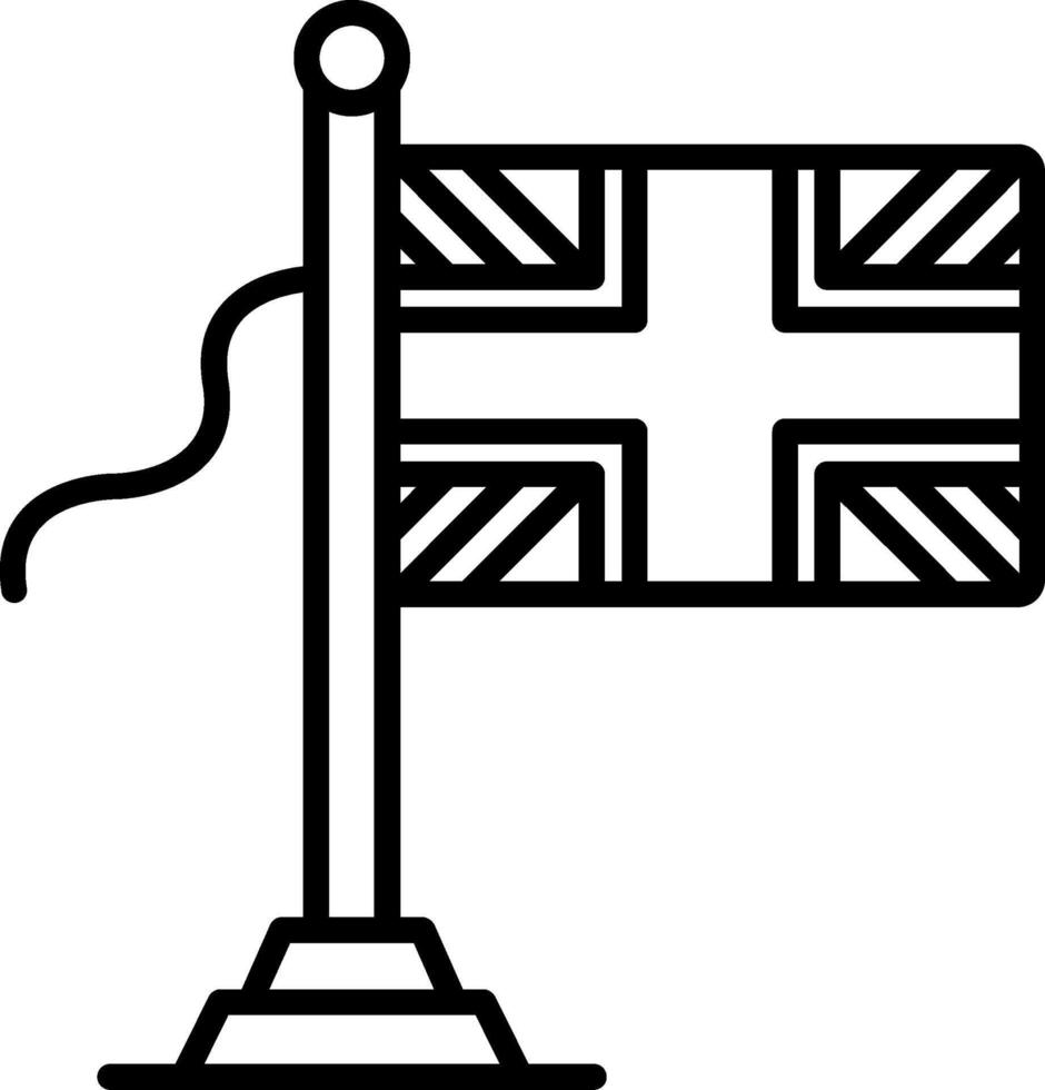 United Kingdom Flag Line Icon vector