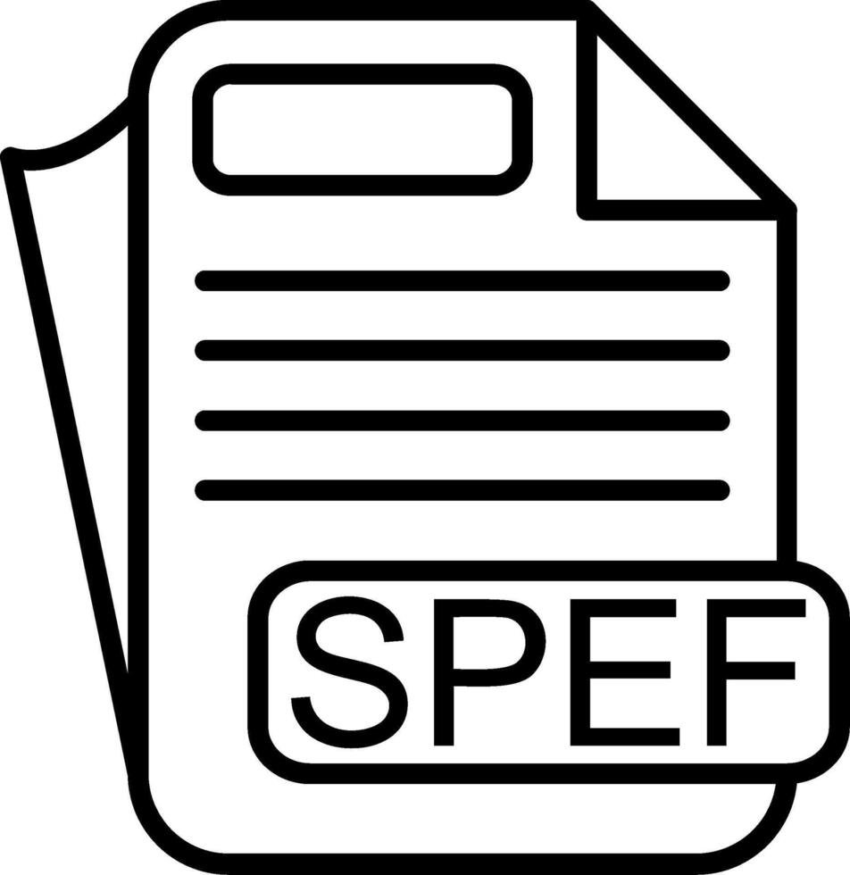 SPEF File Format Line Icon vector