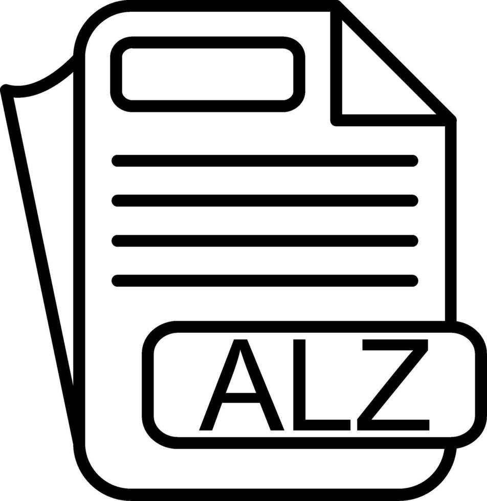 ALZ File Format Line Icon vector