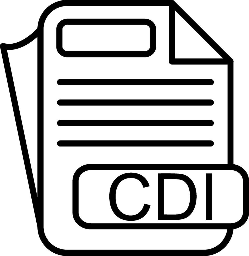 CDI File Format Line Icon vector
