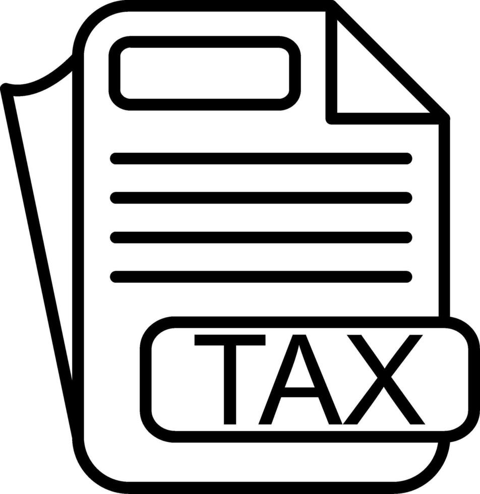 TAX File Format Line Icon vector