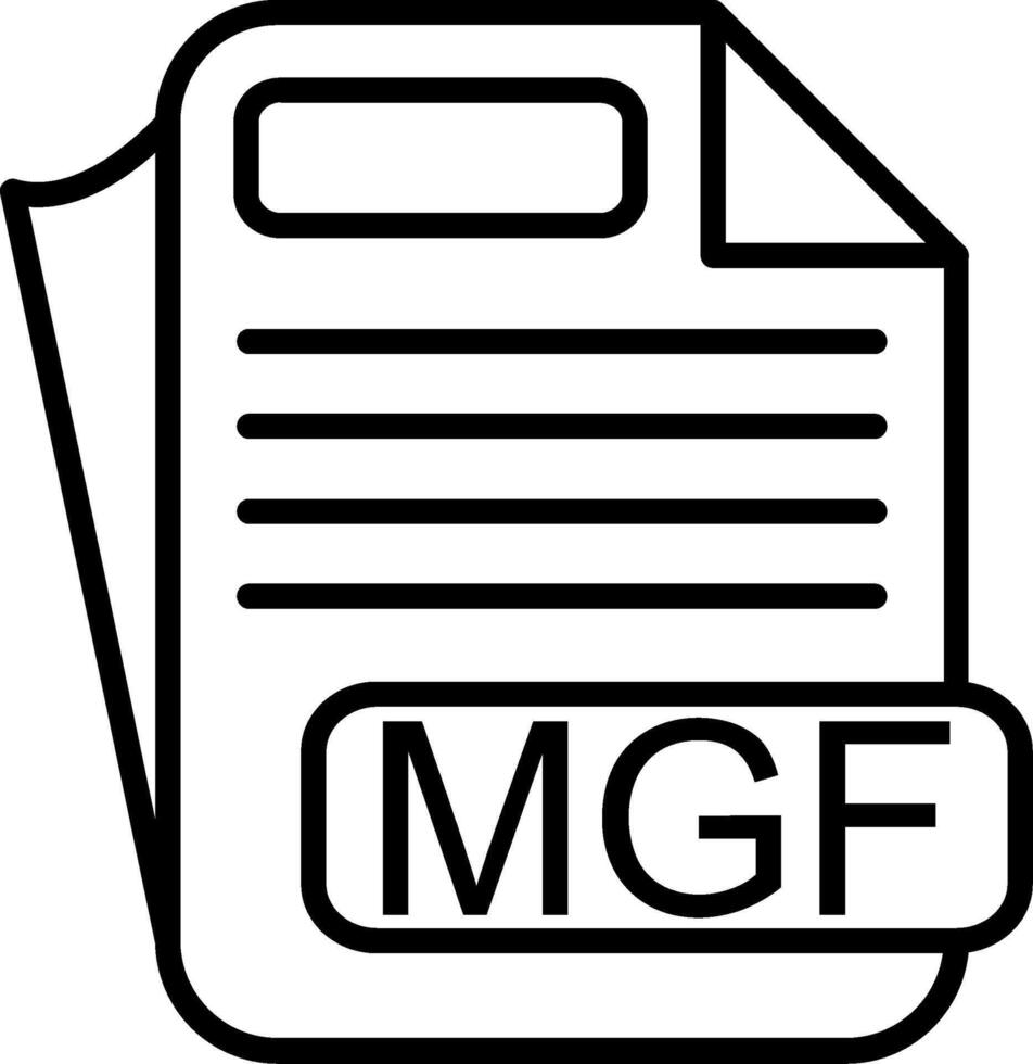 MGF File Format Line Icon vector