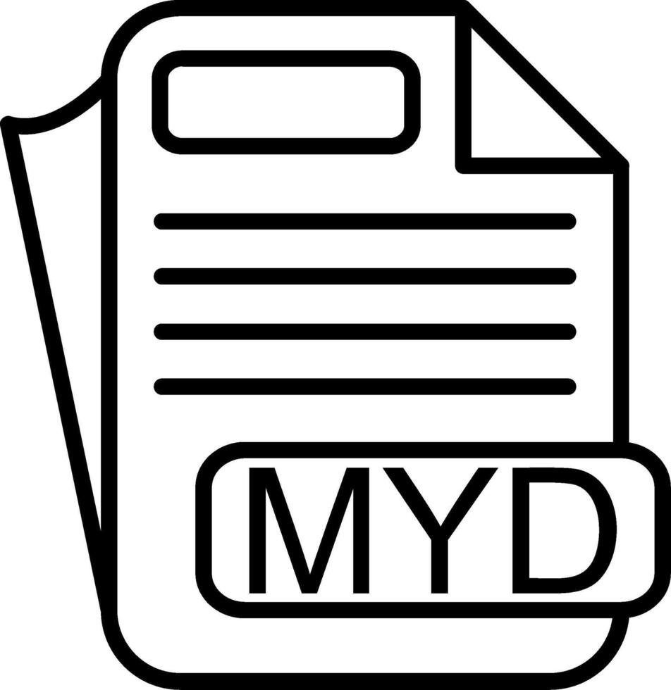 MYD File Format Line Icon vector