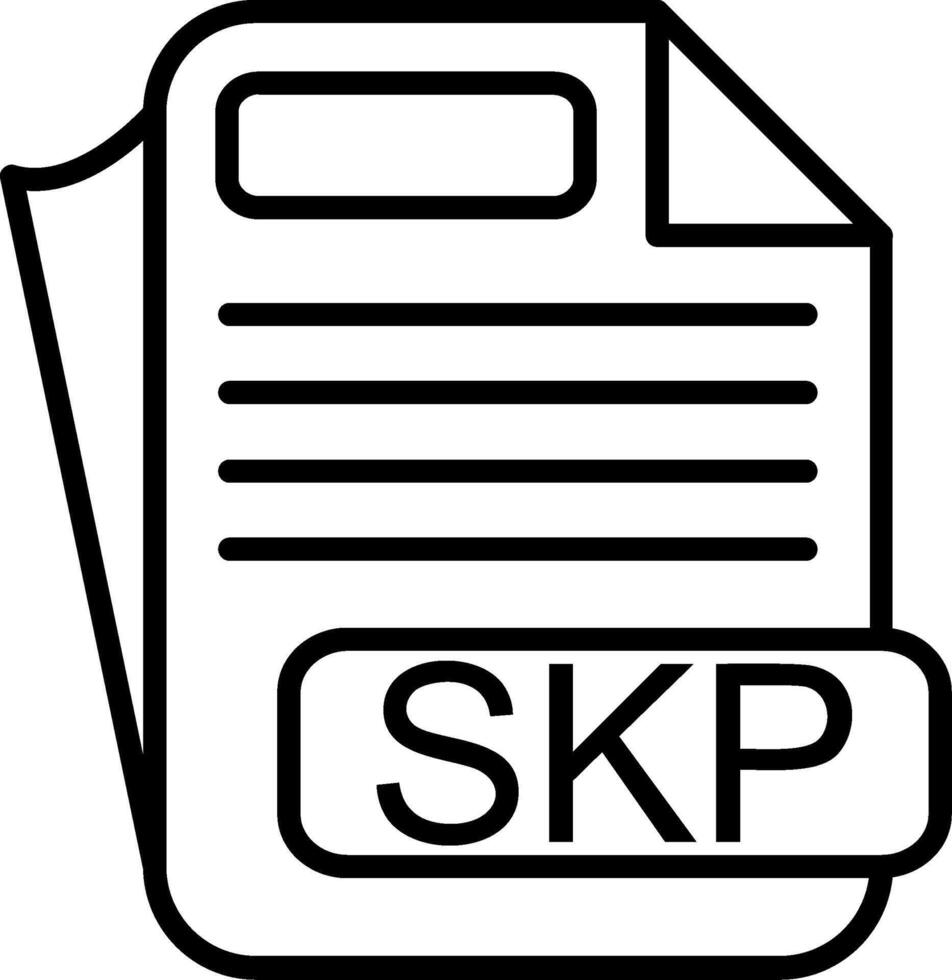 SKP File Format Line Icon vector