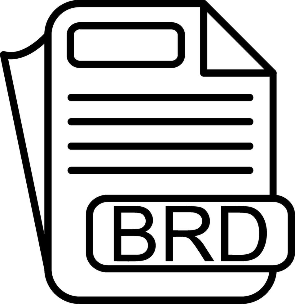 BRD File Format Line Icon vector