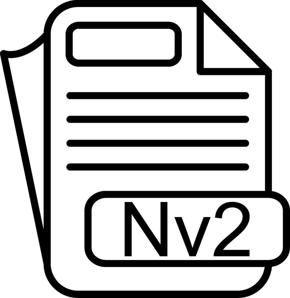 Nv2 File Format Line Icon vector