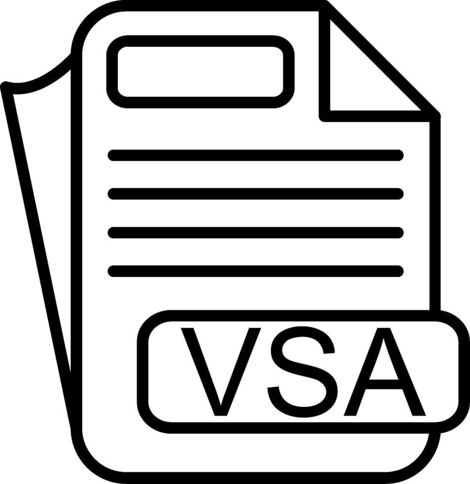 VSA File Format Line Icon vector