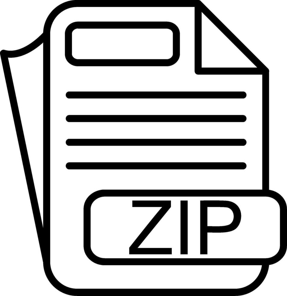 ZIP File Format Line Icon vector