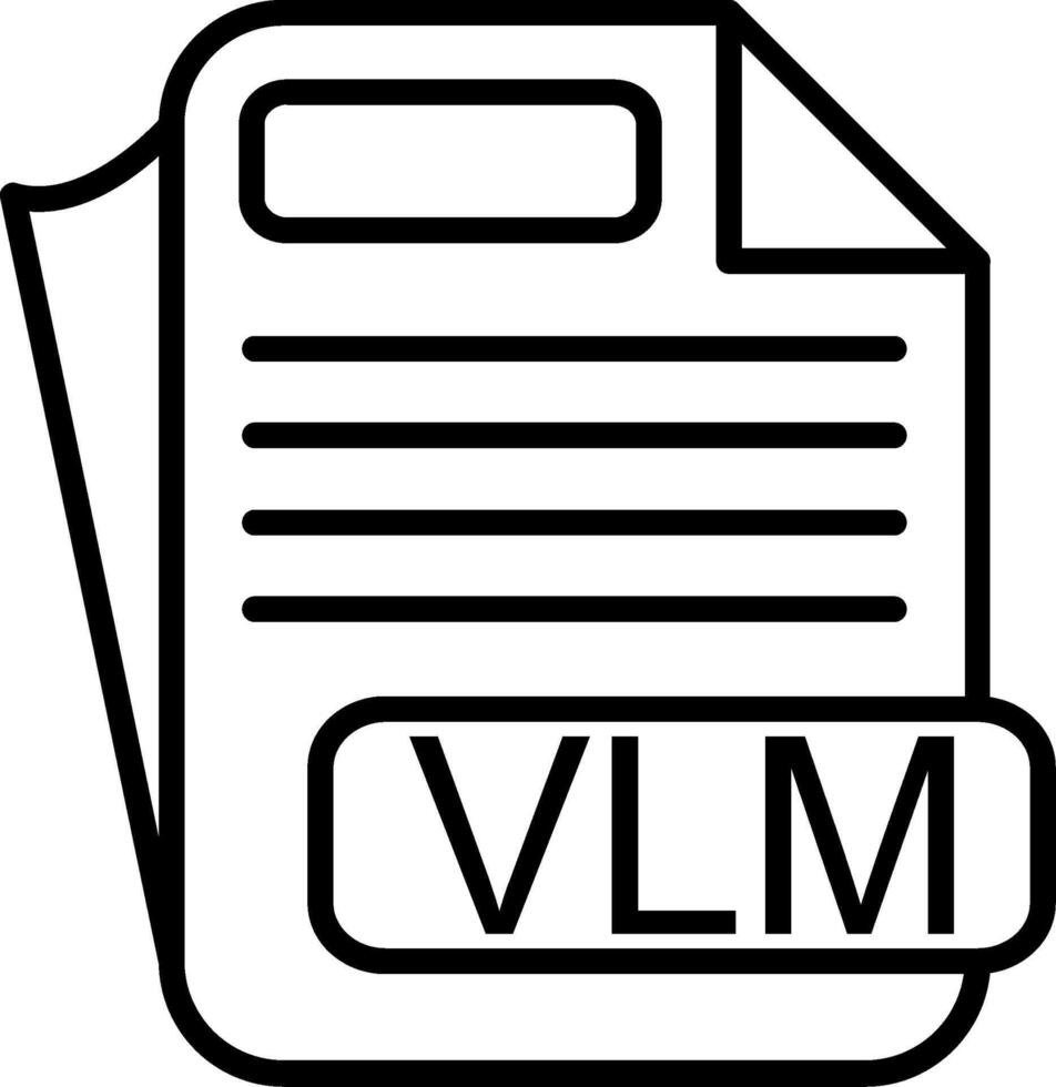 VLM File Format Line Icon vector