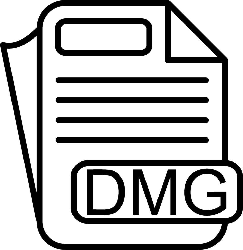 DMG File Format Line Icon vector
