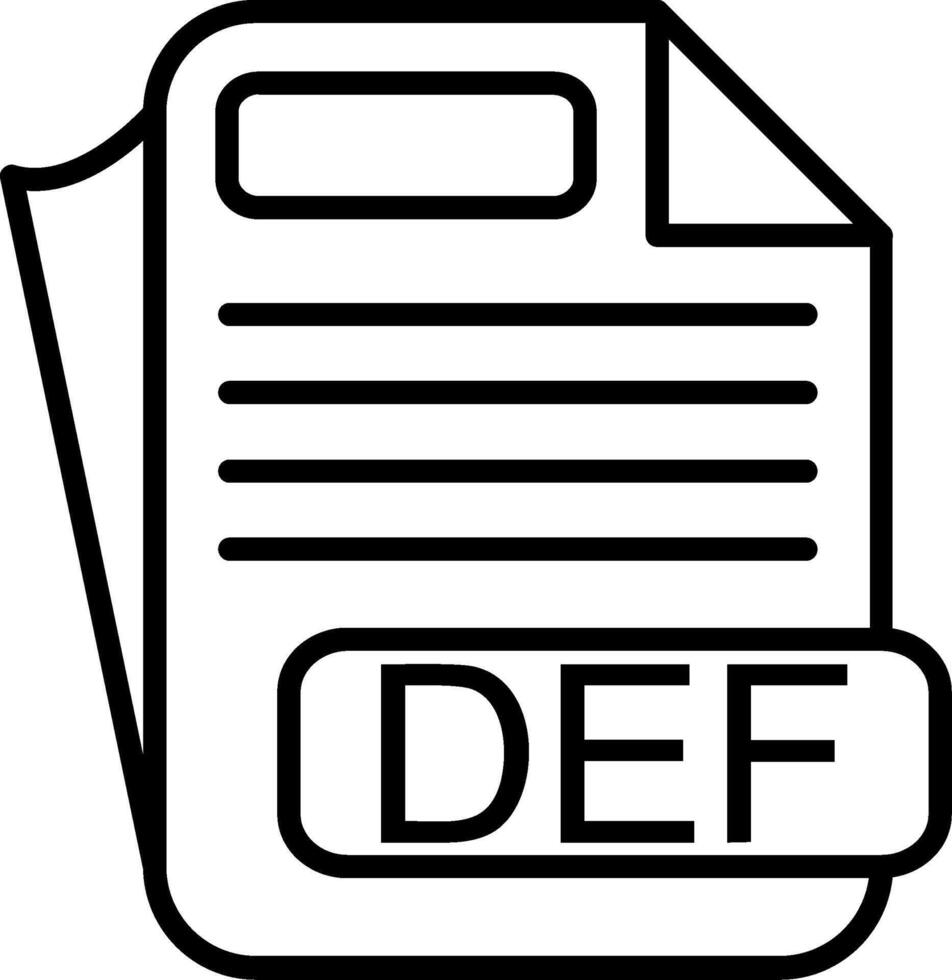 DEF File Format Line Icon vector