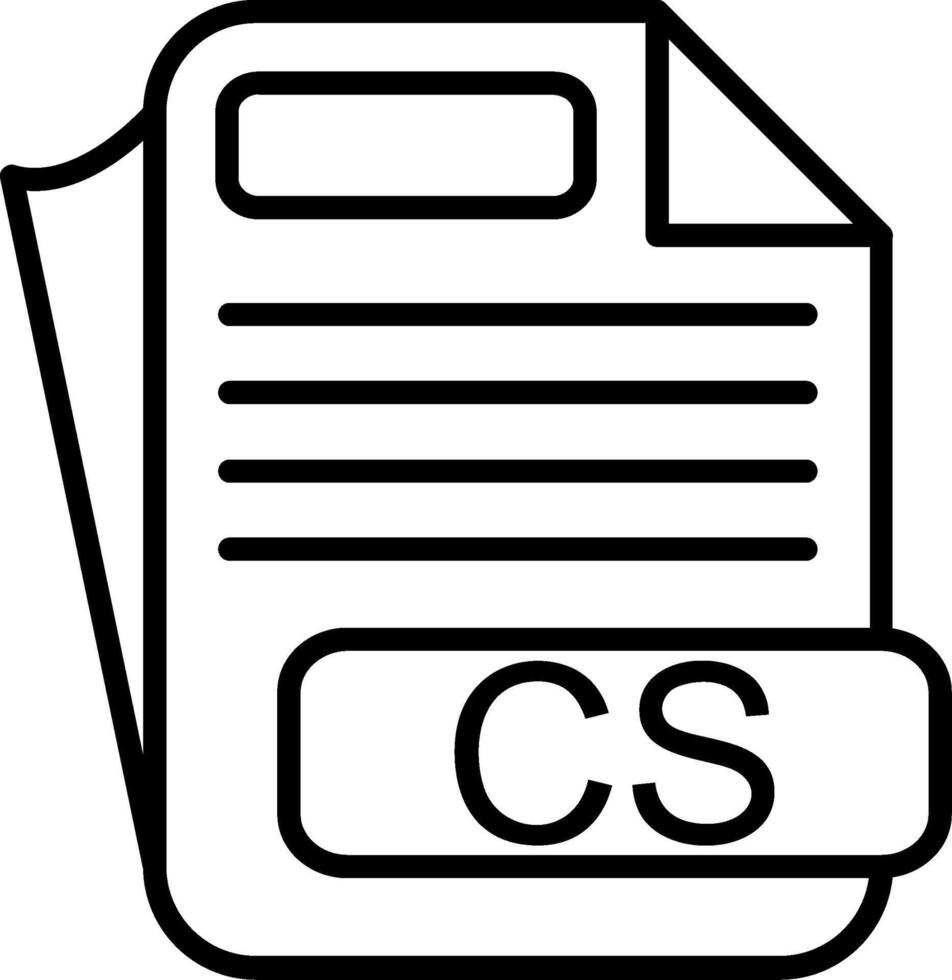 CS File Format Line Icon vector
