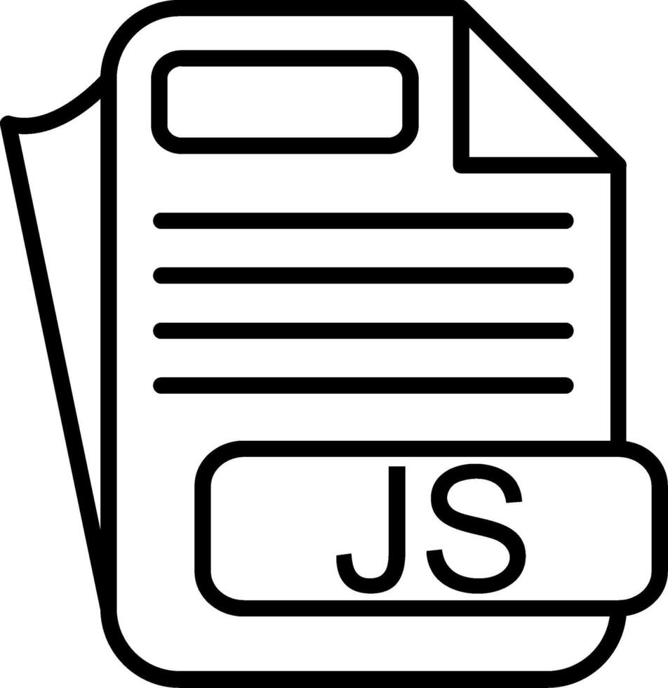 JS File Format Line Icon vector