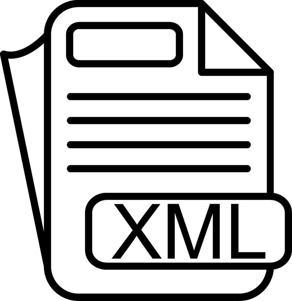 XML File Format Line Icon vector