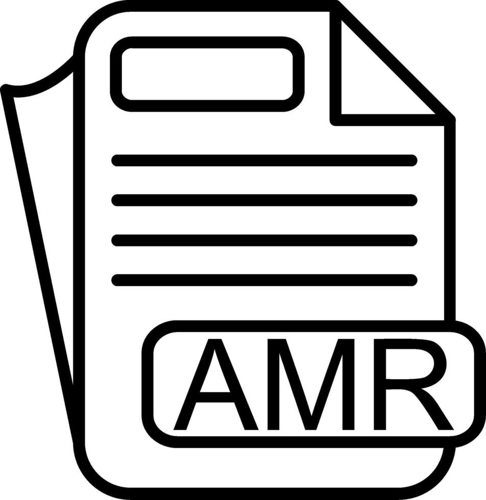 AMR File Format Line Icon vector