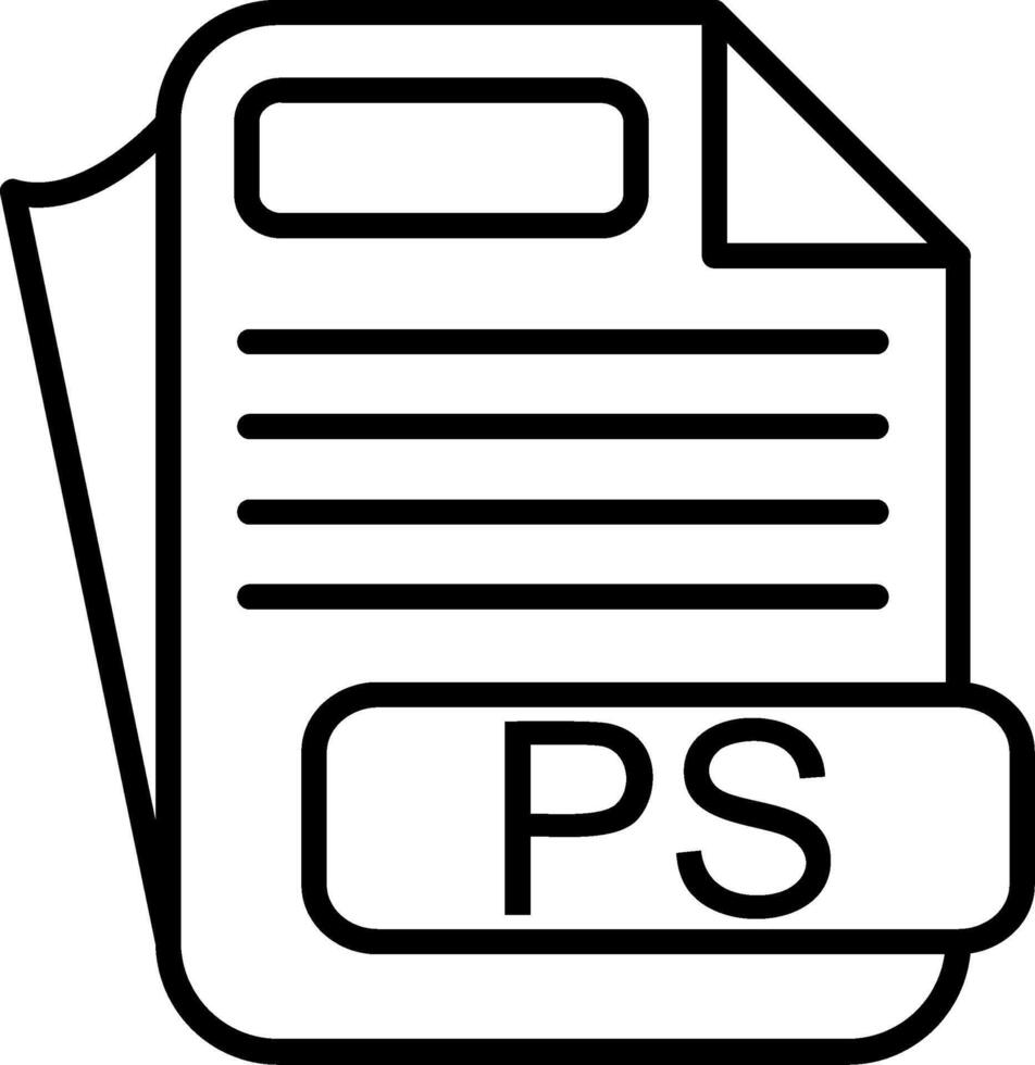 PS File Format Line Icon 53677880 Vector Art at Vecteezy