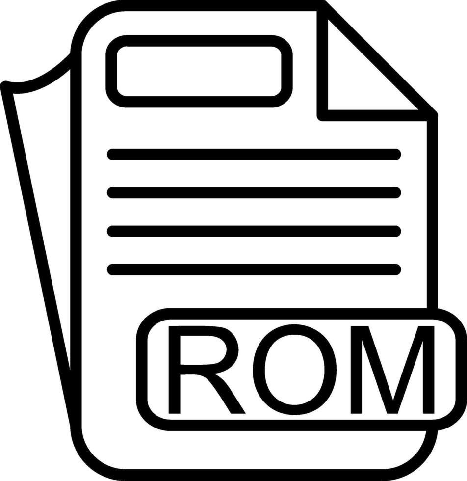 ROM File Format Line Icon vector