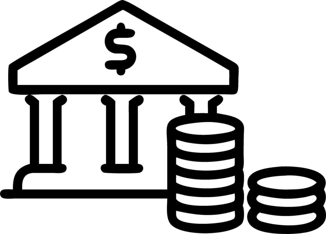 Abstract bank building and coins with Financial Stability text vector