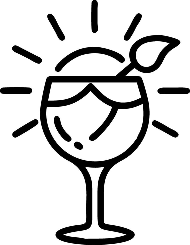 Abstract cocktail glass forming a sunburst with Bright Breezy text vector