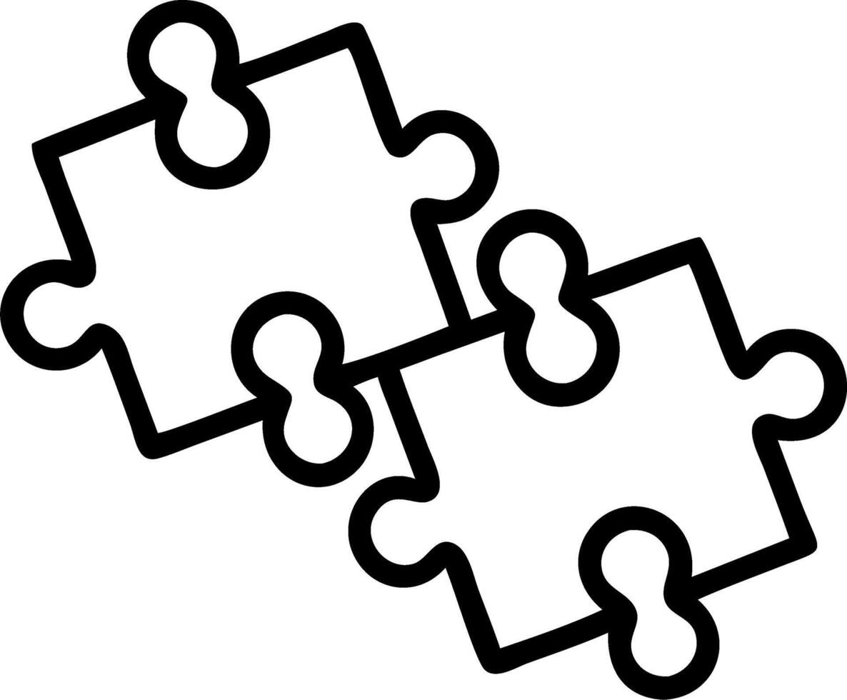 Abstract Puzzle Pieces Connecting with Bokeh vector