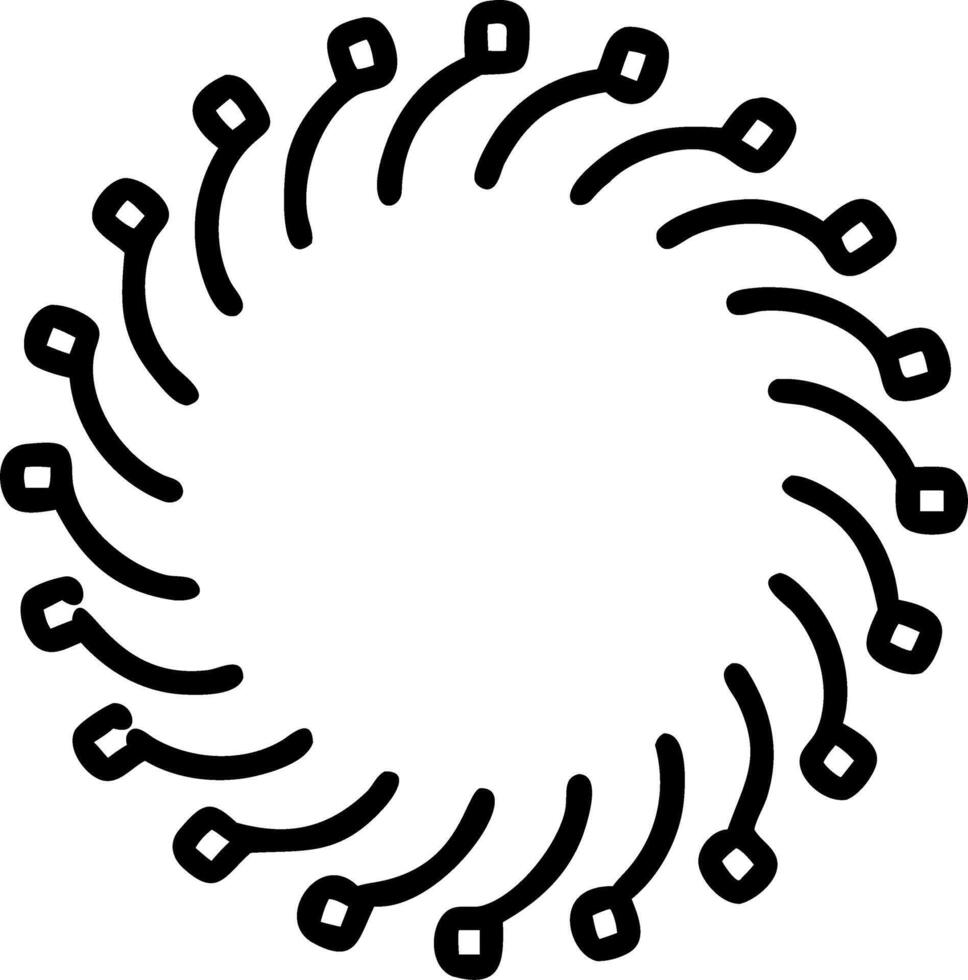 Abstract tech spiral border with central copy space vector
