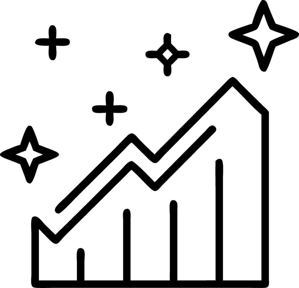 Abstract upward graph with bokeh vector