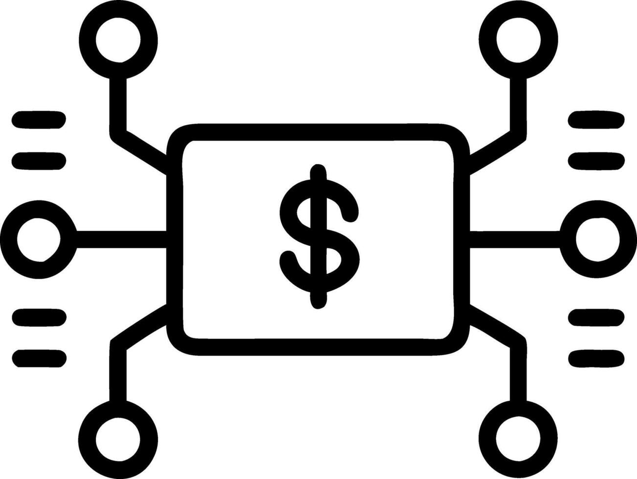 AI Data Stream and Money Symbols Frame vector