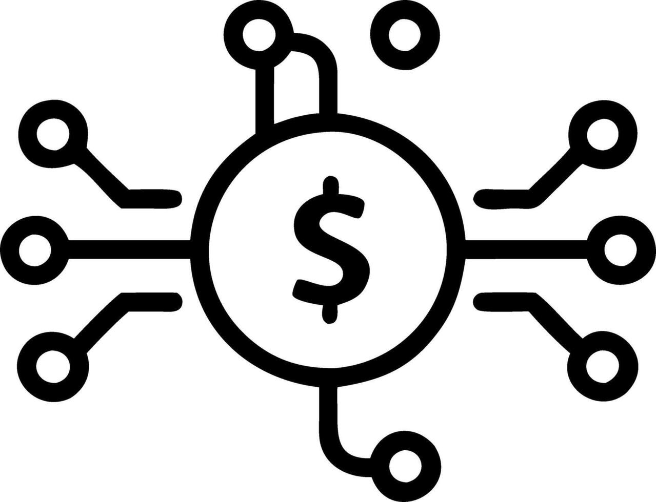 AI Machine Learning with Dollar Sign vector