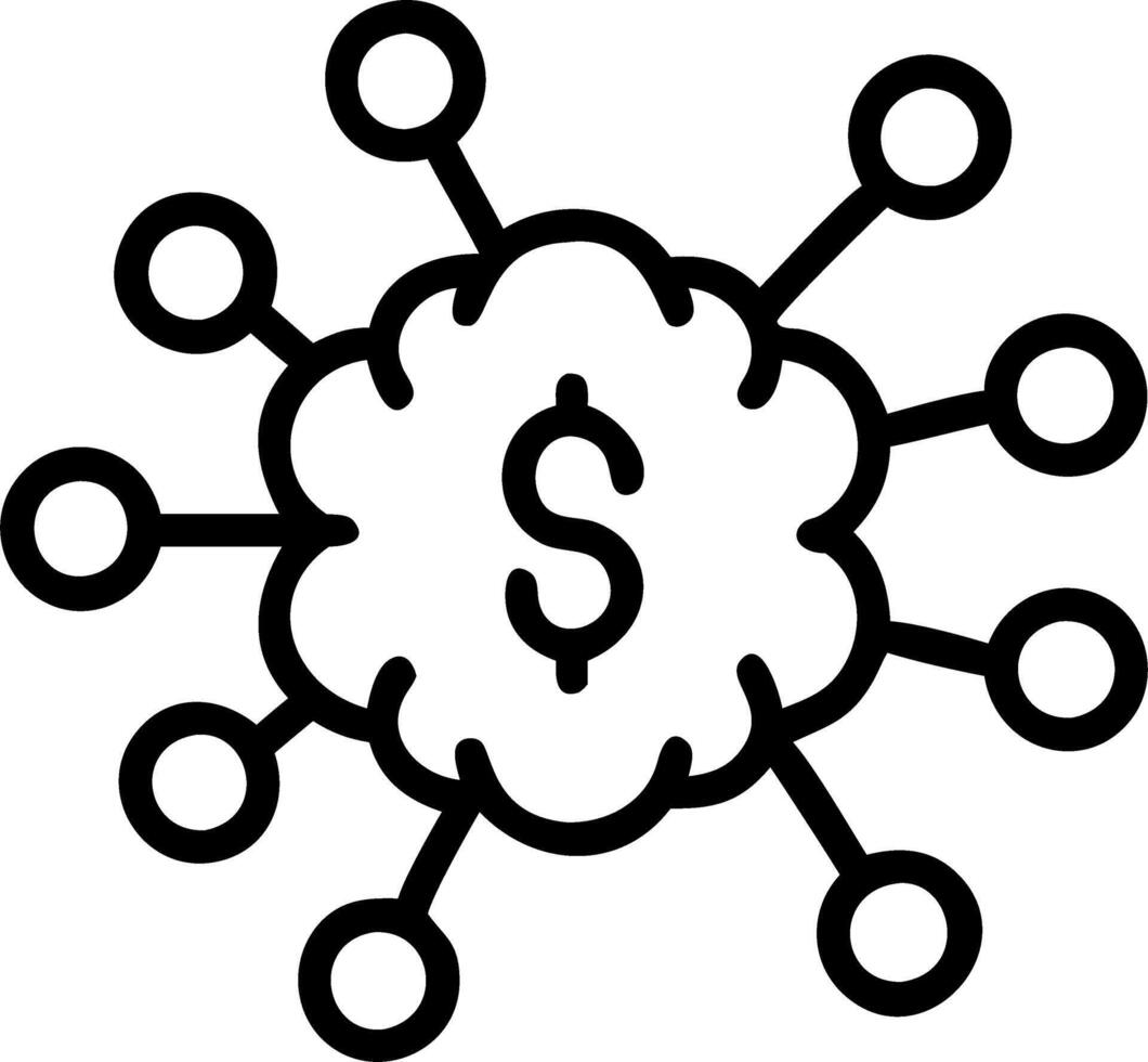 AI Neural Network with Budget Icon vector