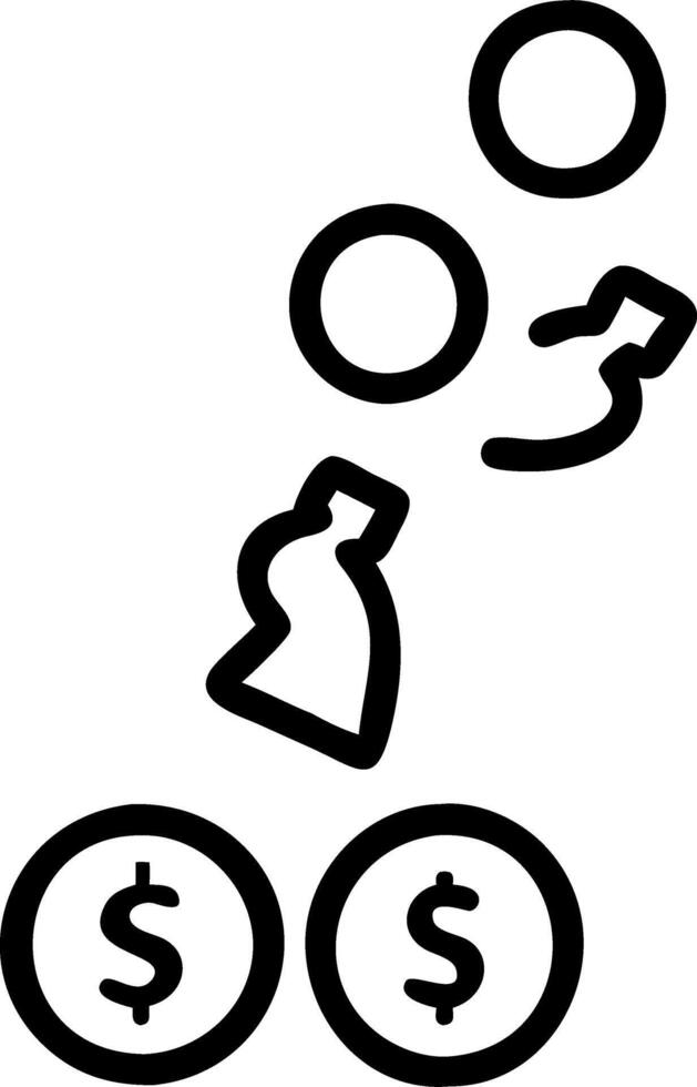 Antigravity donation coins forming candidate silhouette vector