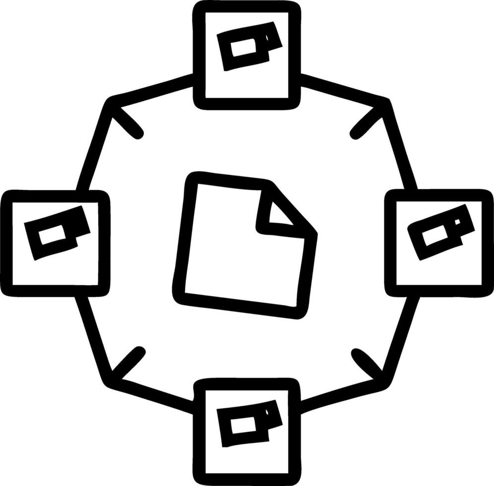 Ballot box border with policy icons vector