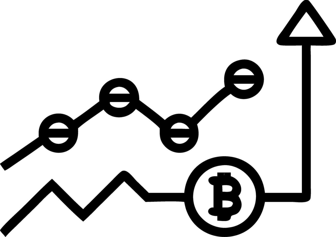 Blockchain Nodes with Investment Arrow vector
