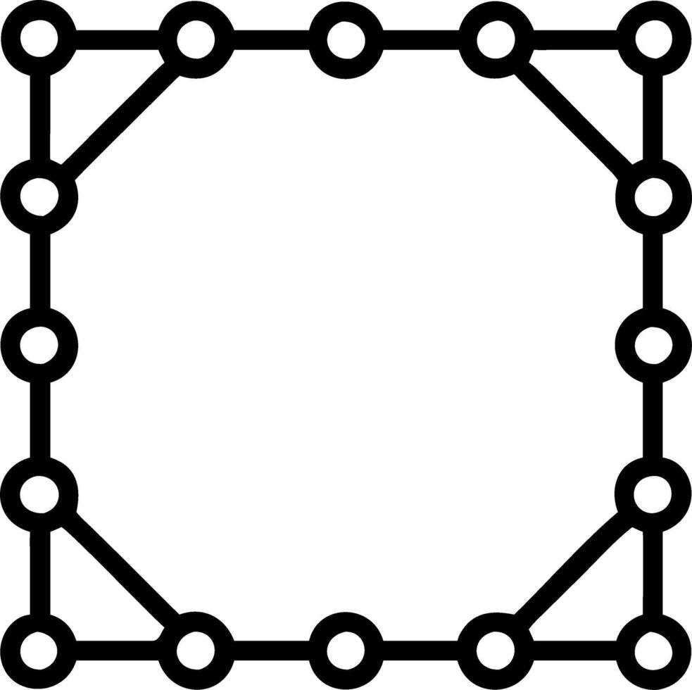 Blockchain border with interconnected nodes and copy space vector